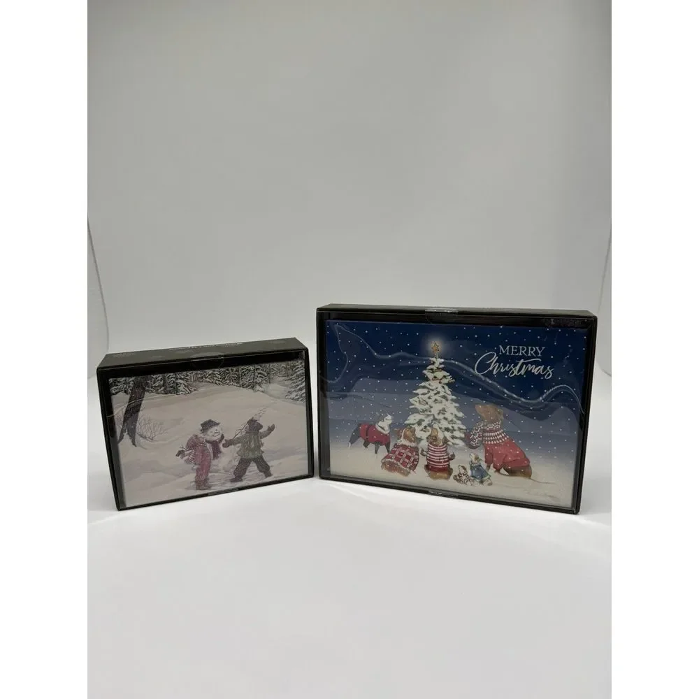 Crown Point Graphics Christmas‎ Cards 2 Boxes Total 47 Cards/Envelopes Dogs Snow